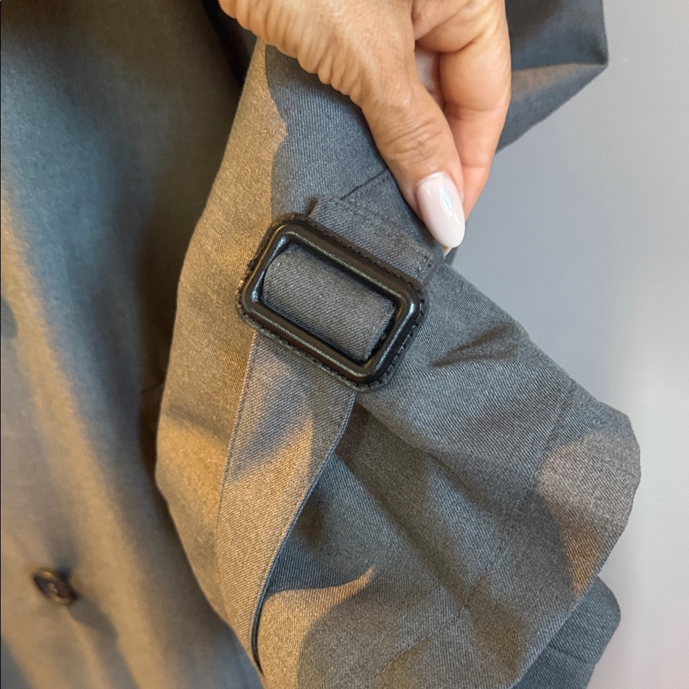 Free People Gray Belted Longline Trench Coat | NWT | Size Large - Picture 4 of 10